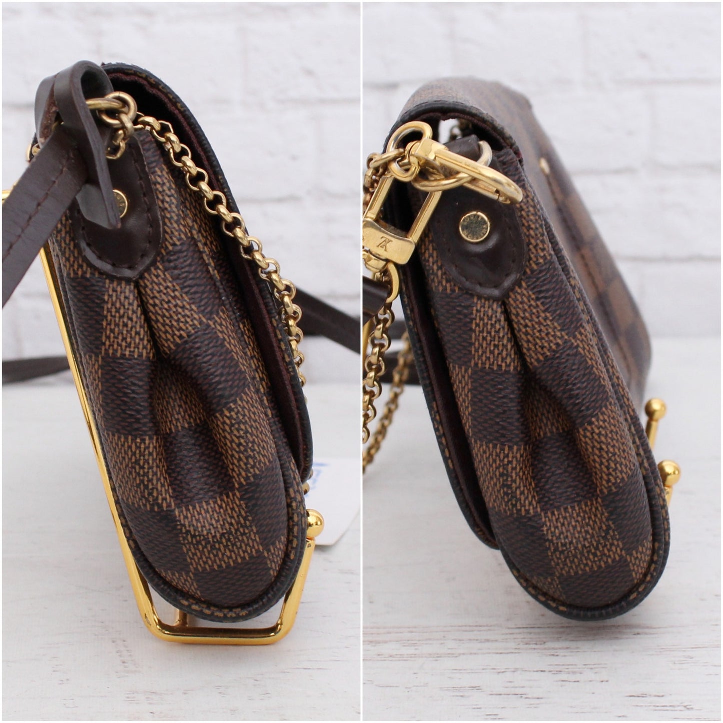 Louis Vuitton Favorite PM Damier Ebene Crossbody & Shoulder Purse Women A5530