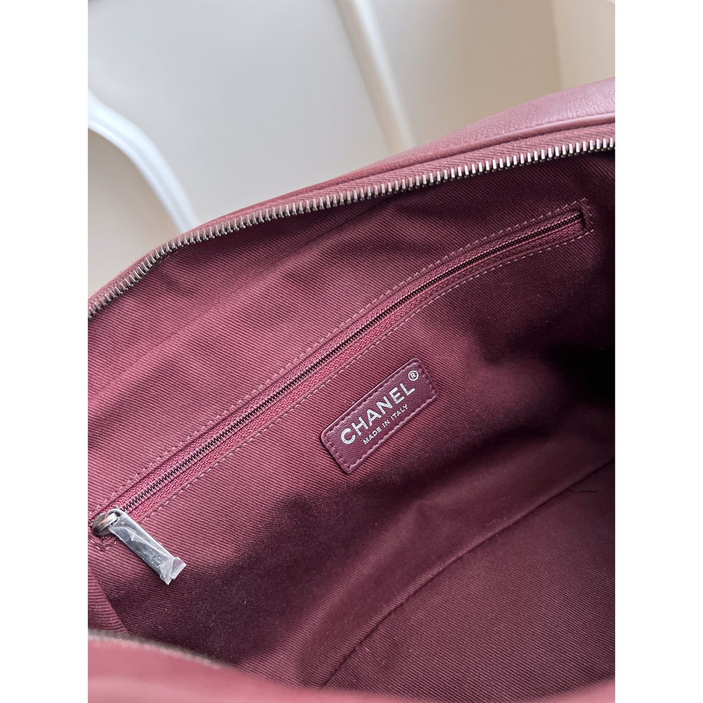 Authentic Chanel Flap Cambon 31 Rue Leather Burgundy Maroon Crossbody