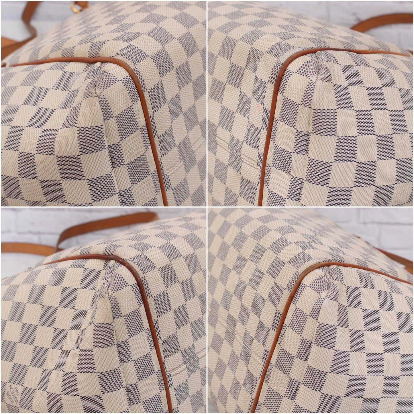 Louis Vuitton Totally MM Damier Azur Tote Shoulder Purse Handbag Leather A2538
