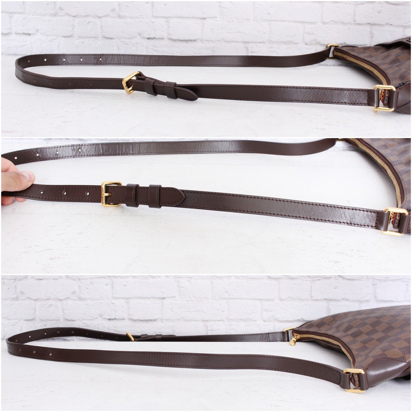 Louis Vuitton Bloomsbury PM Crossbody Damier Ebene Purse Handbag Messenger A5097