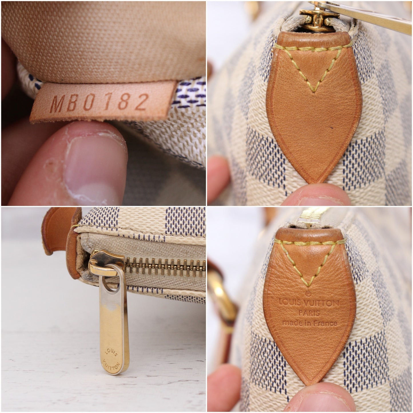Louis Vuitton Totally MM Damier Azur Tote Shoulder Purse Handbag Leather A2538