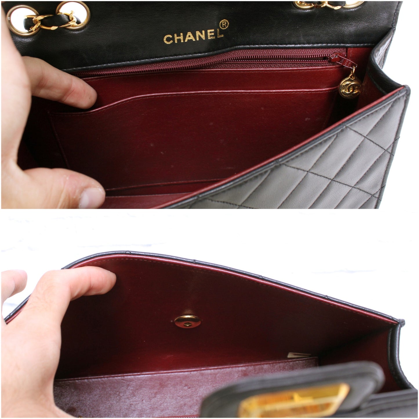 Chanel Mademoiselle Trapezoid Black Lambskin Flap Shoulder Crossbody Bag A5044