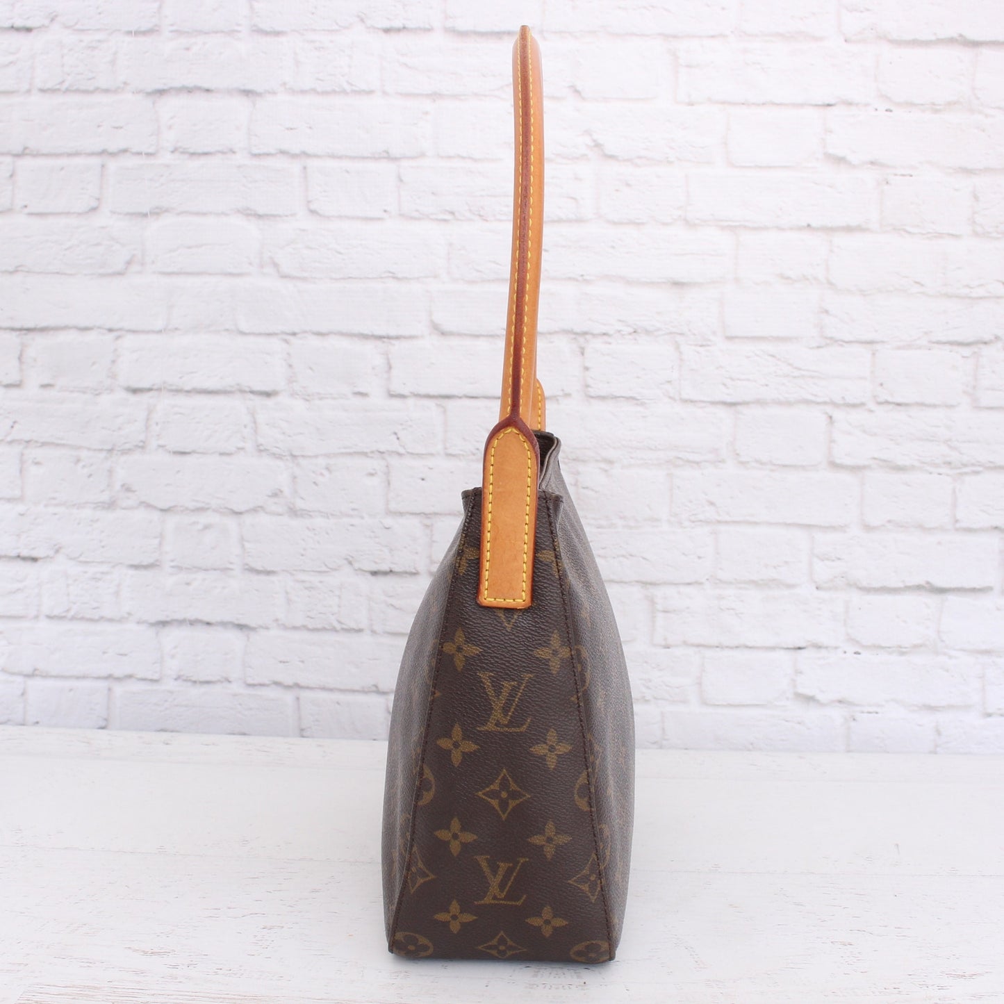 Louis Vuitton Looping MM Shoulder Bag Monogram Purse Tote Leather Handbag A3501