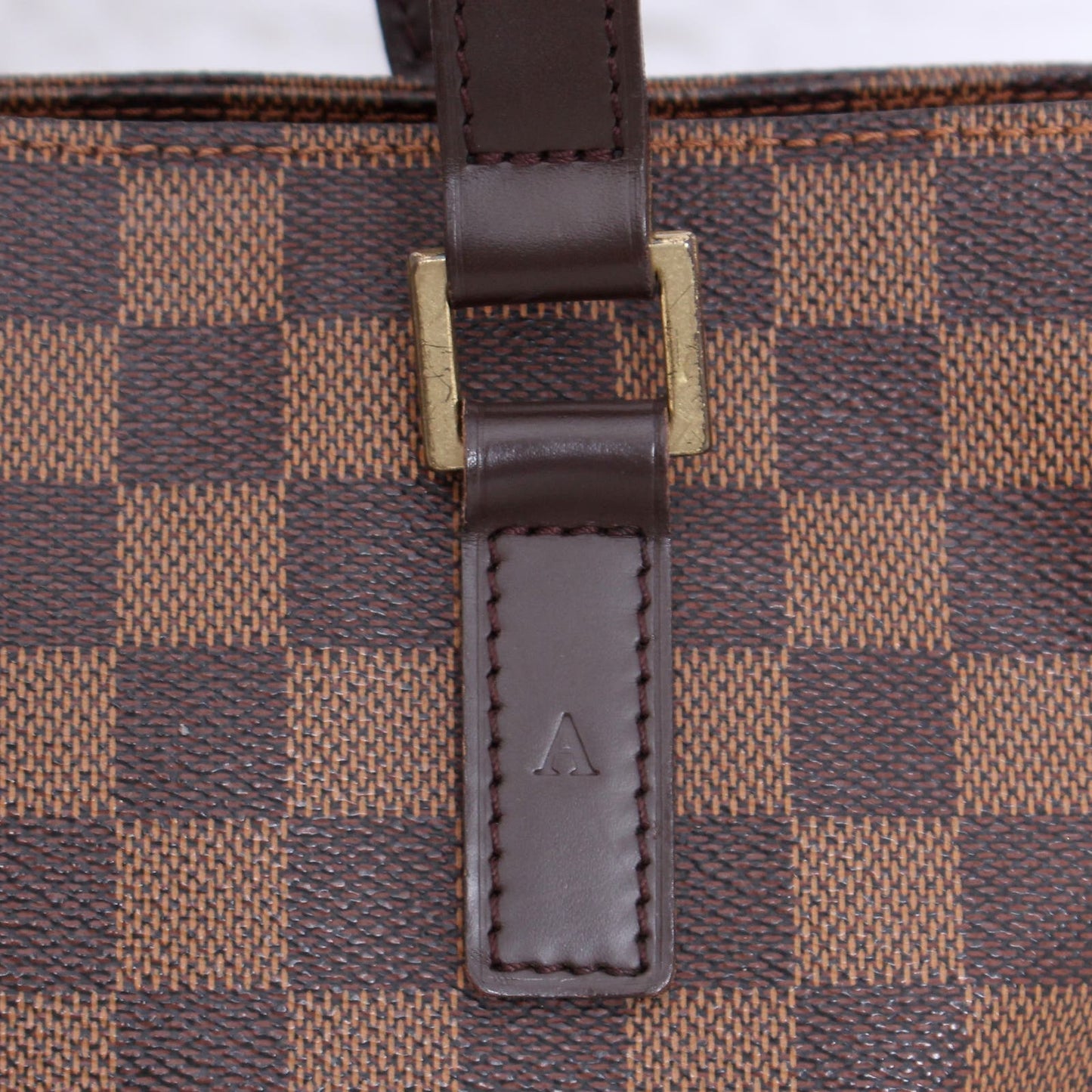 Louis Vuitton Cabas Piano Damier Ebene Tote Shoulder Bag Purse Brown