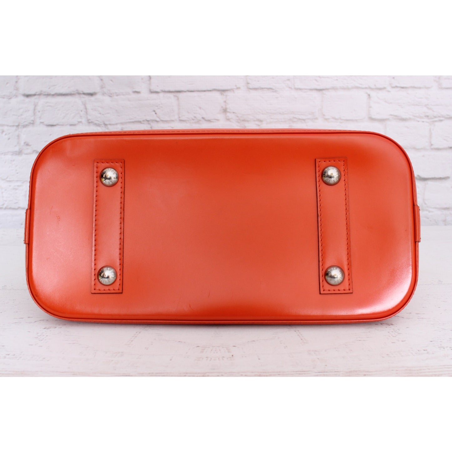 Louis Vuitton Alma PM Orange Epi Satchel Leather Handbag Purse A5390