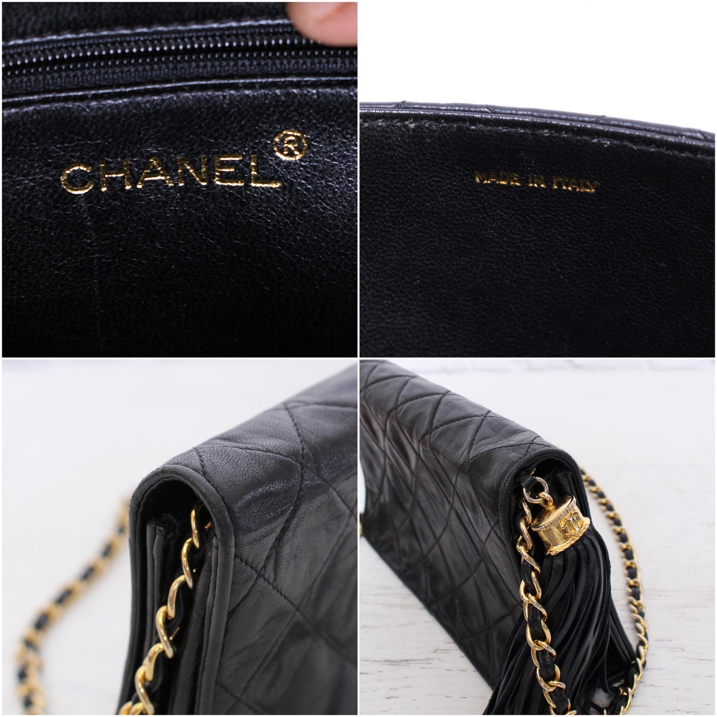 Chanel Full Flap Black Lambskin Leather Shoulder and Crossbody Purse A5107