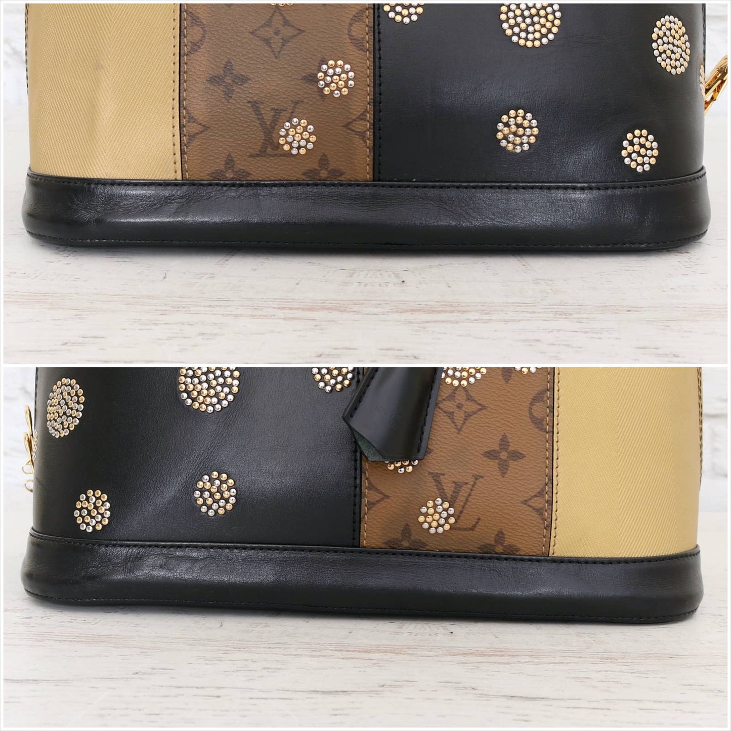 Louis Vuitton Studded Night Lights Alma PM Reverse Monogram Satchel