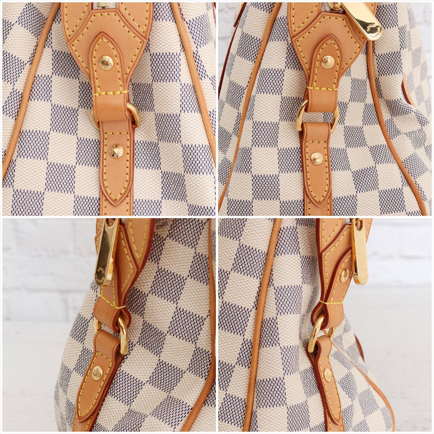 Louis Vuitton Stresa PM Damier Azur EXCELLENT Shoulder Bag White Purse