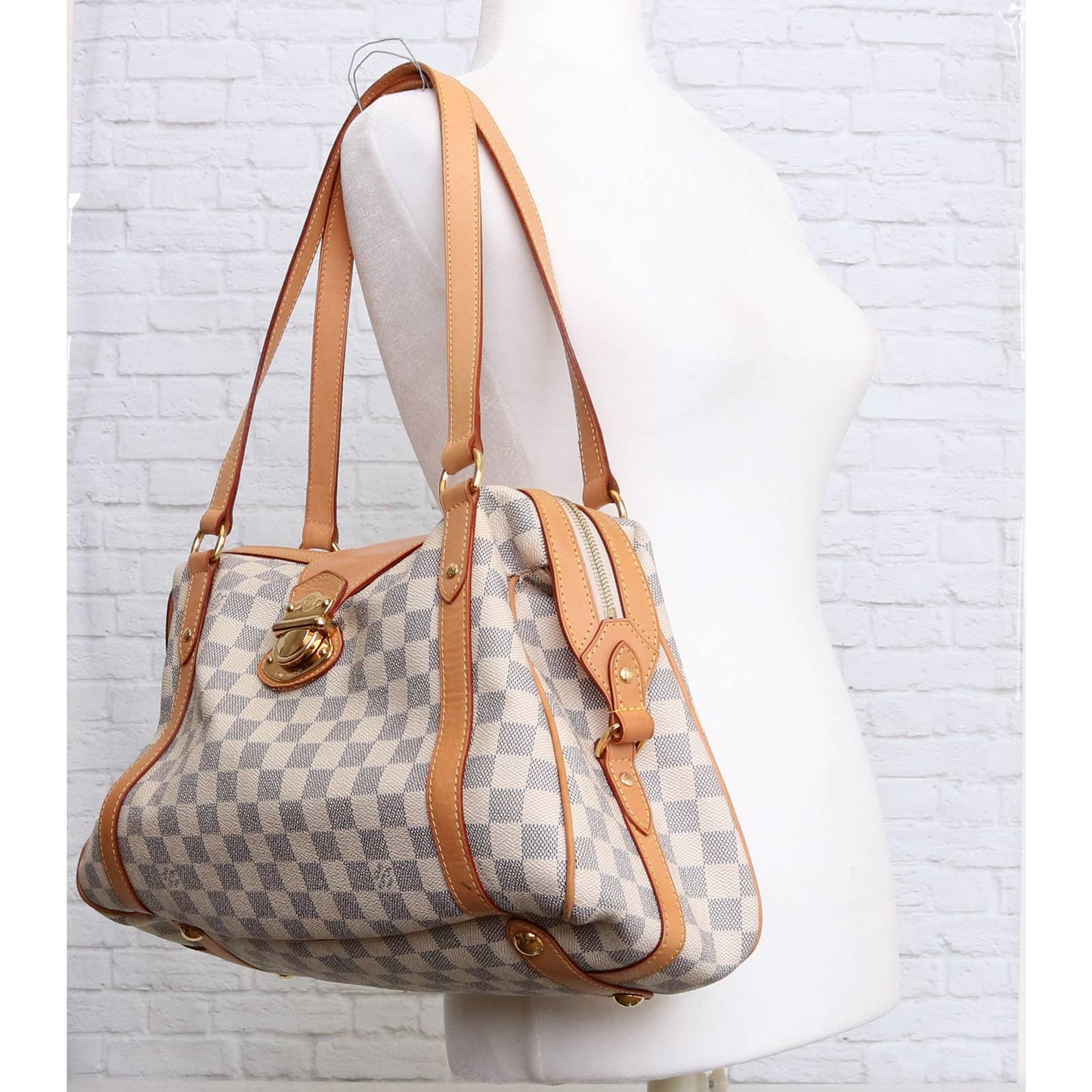 Louis Vuitton Stresa PM Damier Azur EXCELLENT Shoulder Bag White Purse