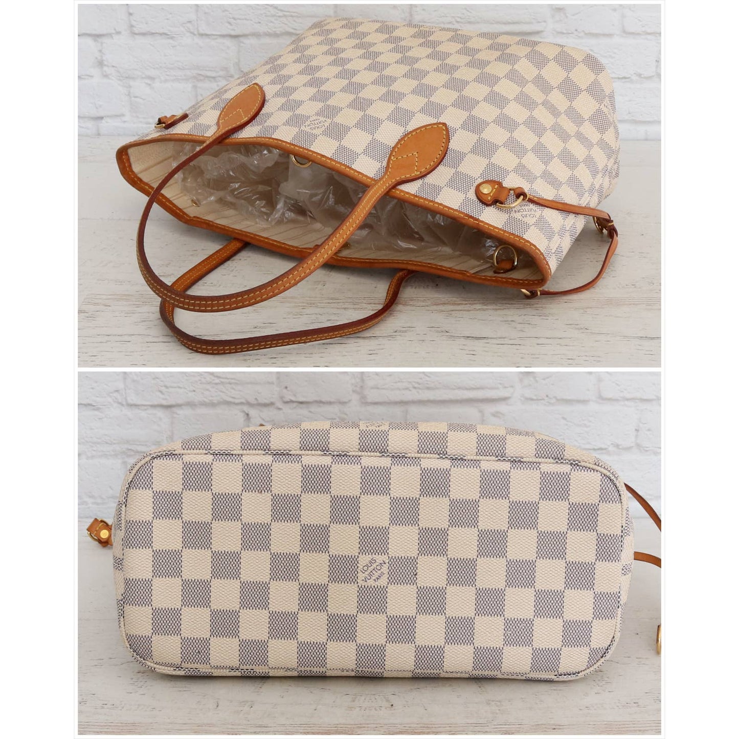 Louis Vuitton Neverfull PM with Pouch Damier Azur Small Tote