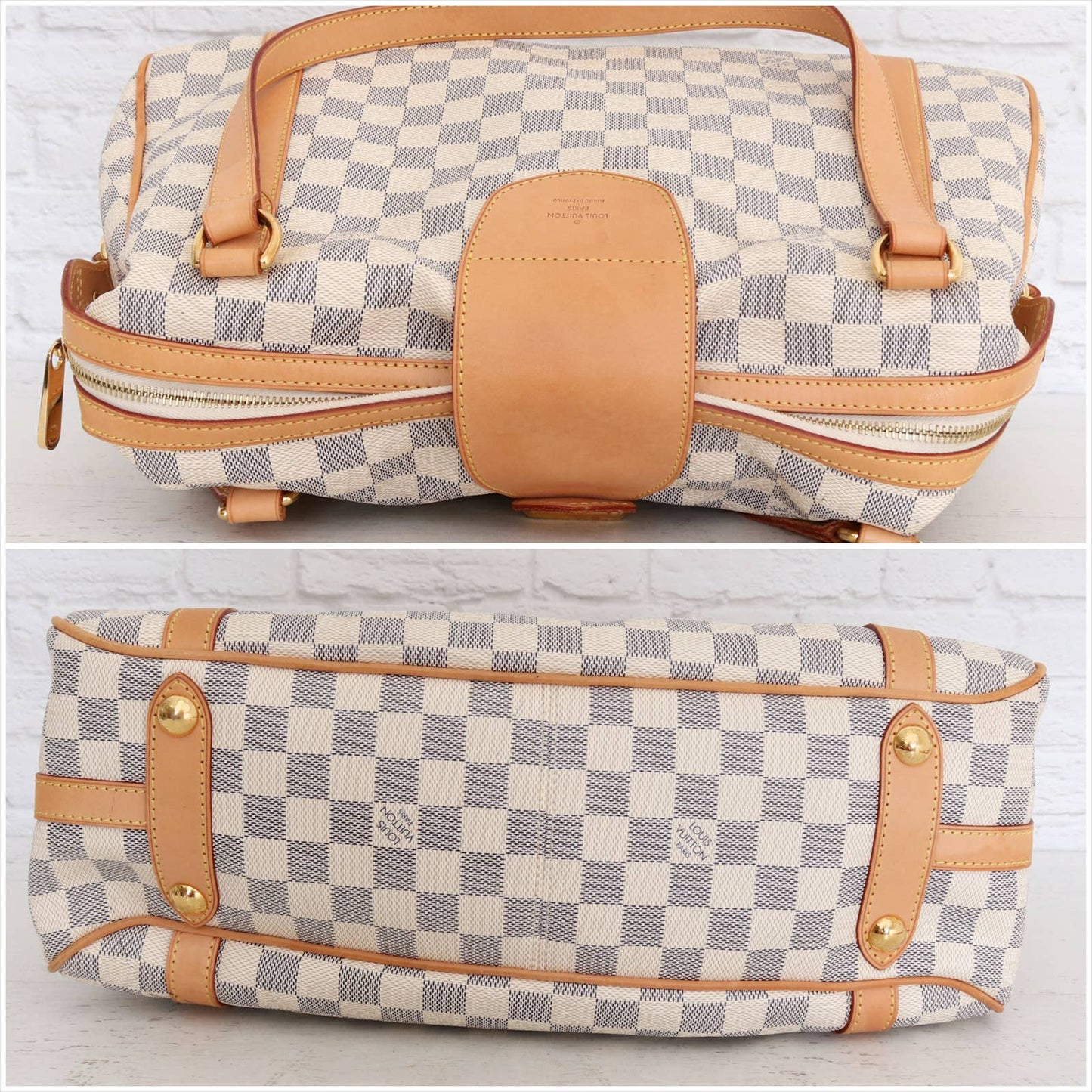 Louis Vuitton Stresa PM Damier Azur EXCELLENT Shoulder Bag White Purse