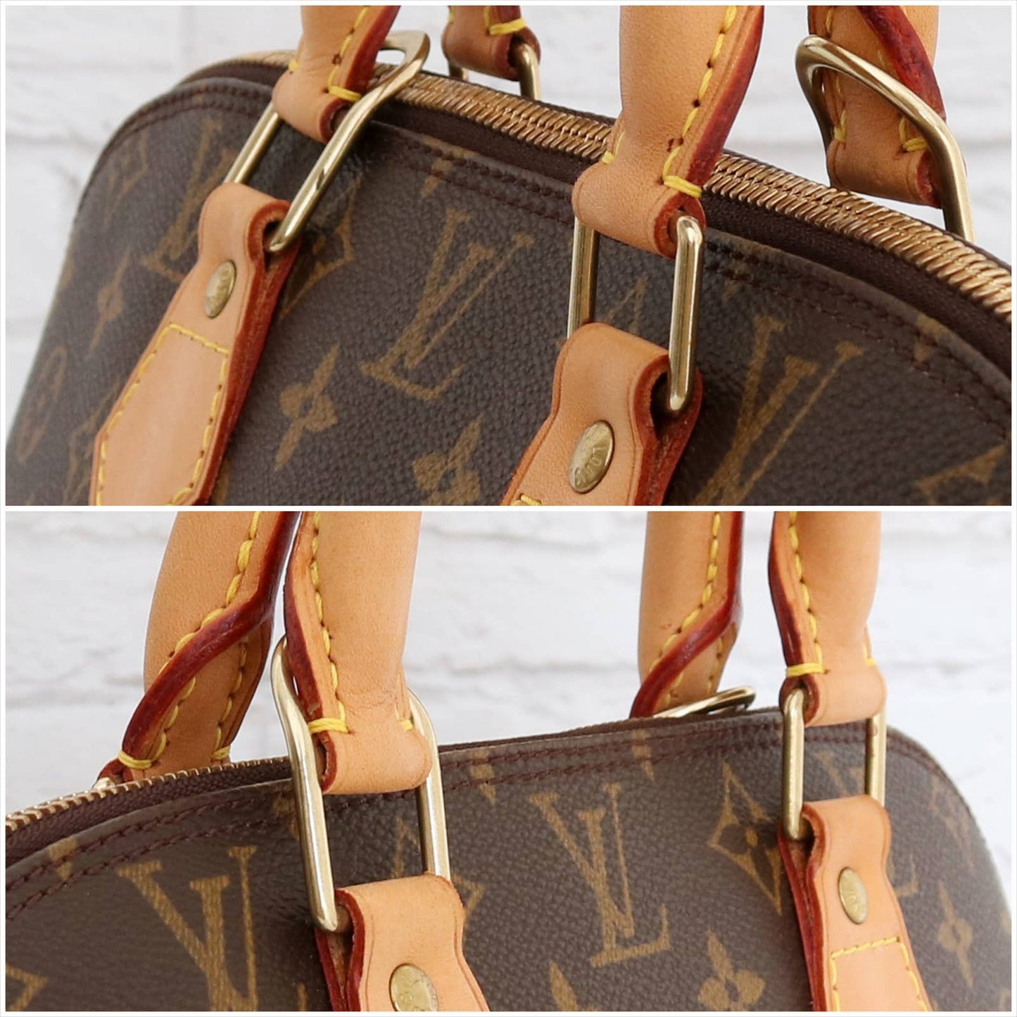 Louis Vuitton Alma MM Monogram Satchel with Dust Bag