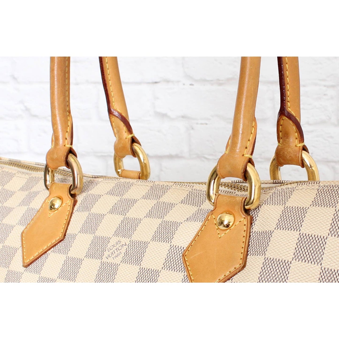 Louis Vuitton Saleya MM Damier Azur Tote White Shoulder Bag Hobo Purse