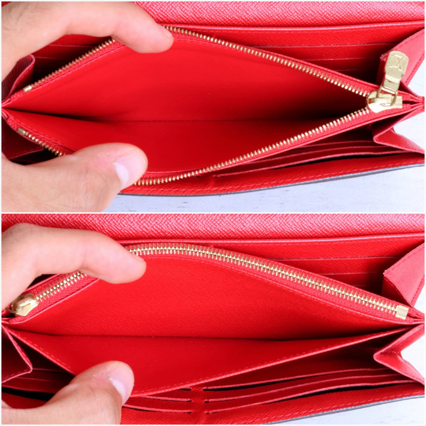Louis Vuitton Sarah Wallet Monogram Red Trim with Box, Dust Bag, Gift Bundle
