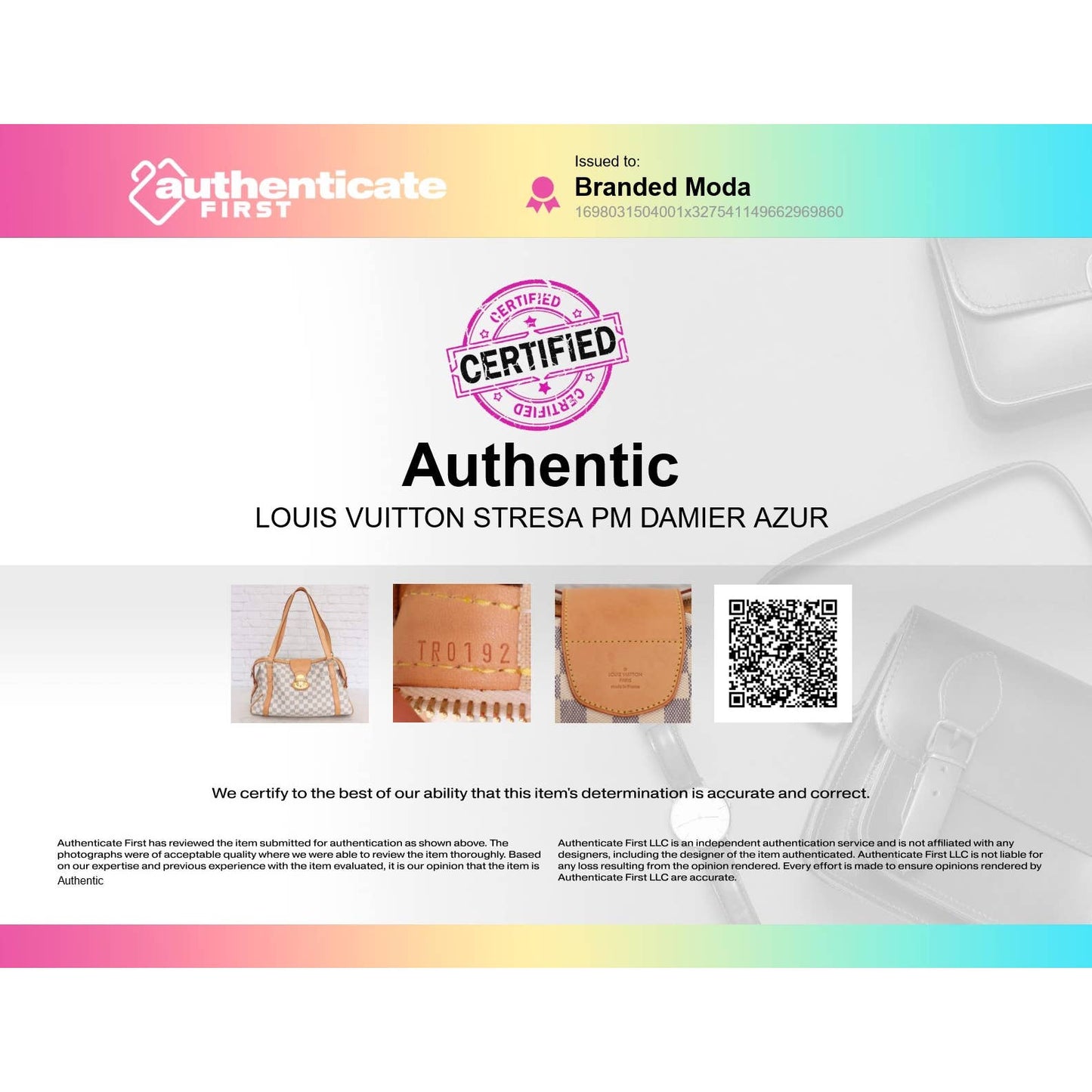 Louis Vuitton Stresa PM Damier Azur EXCELLENT Shoulder Bag White Purse