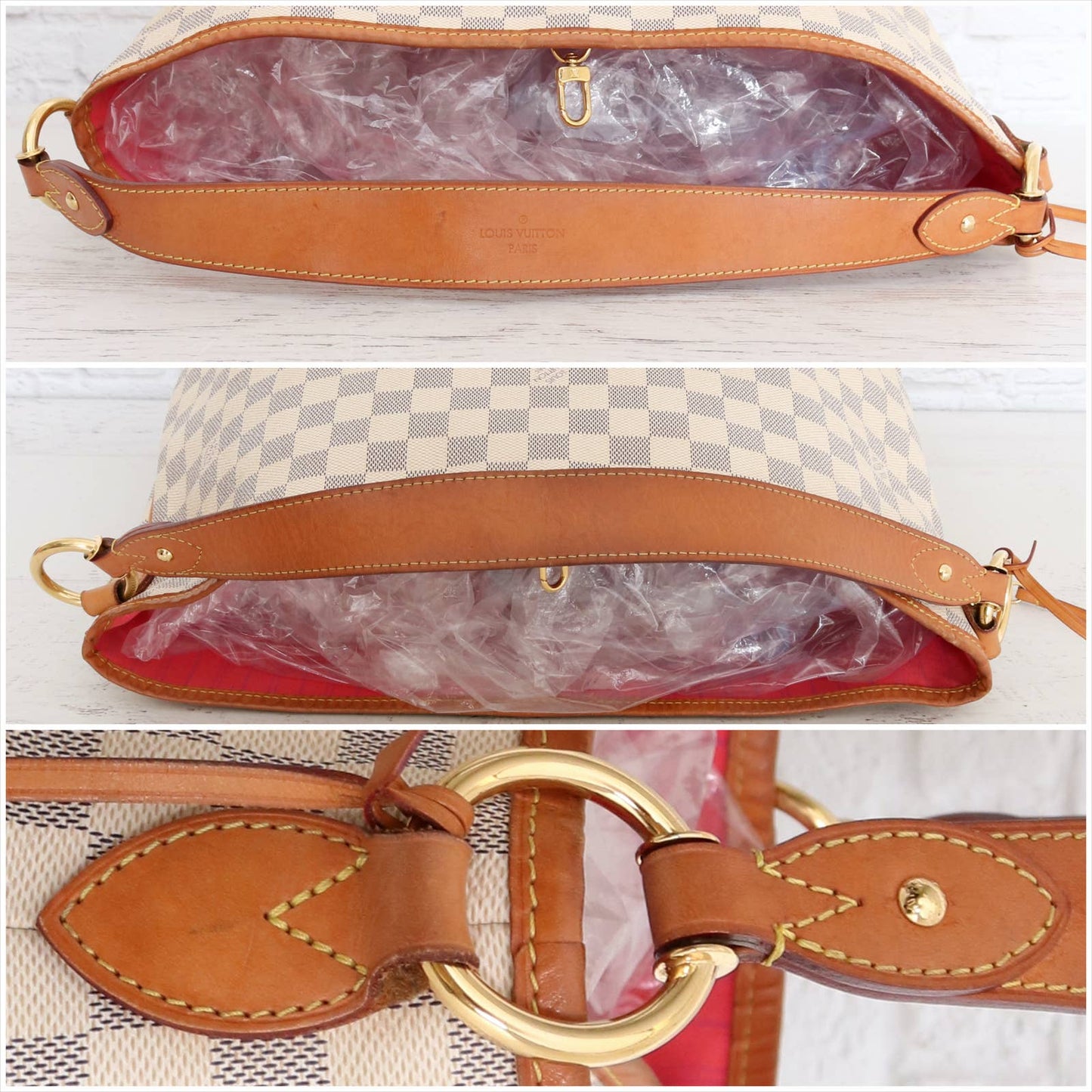 Louis Vuitton Delightful MM Damier Azur Tote with Box