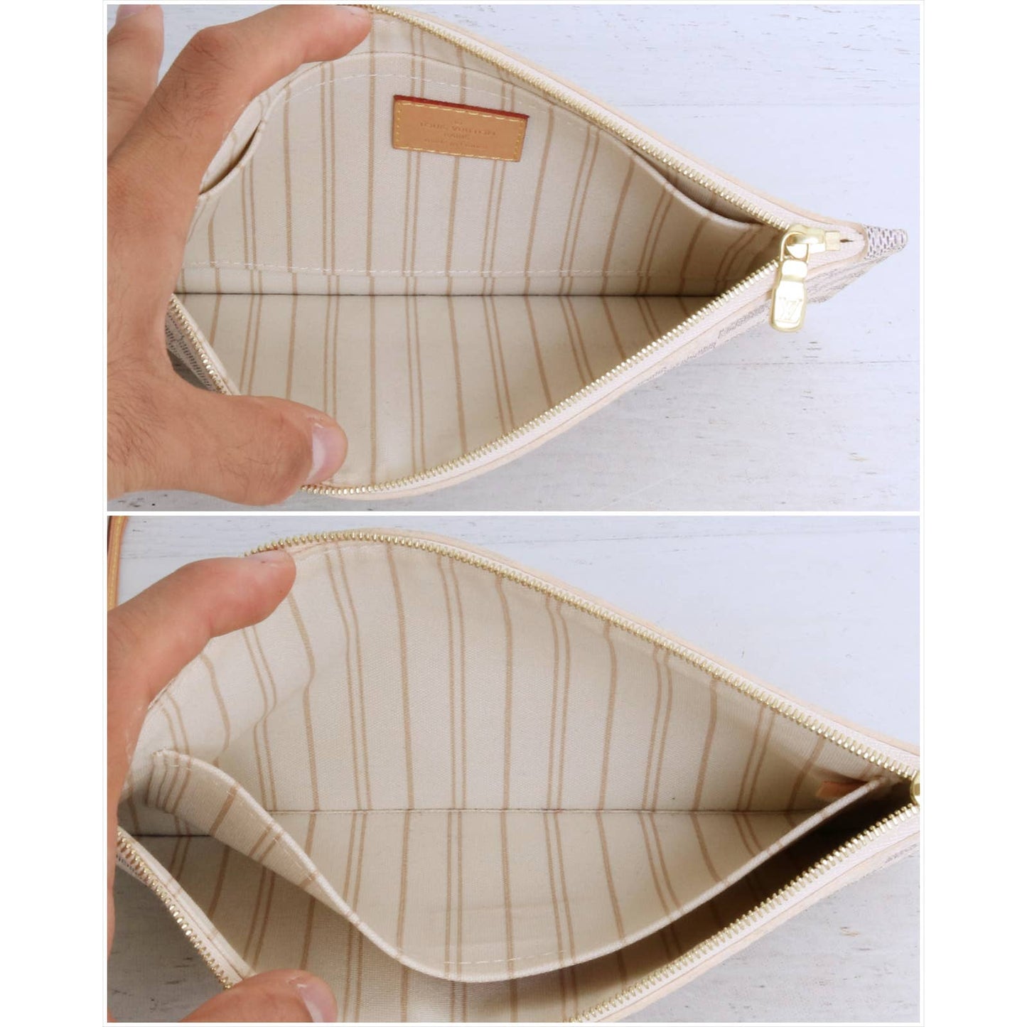 Louis Vuitton Neverfull MM with Pouch Damier Azur Tote LV Shoulder Bag