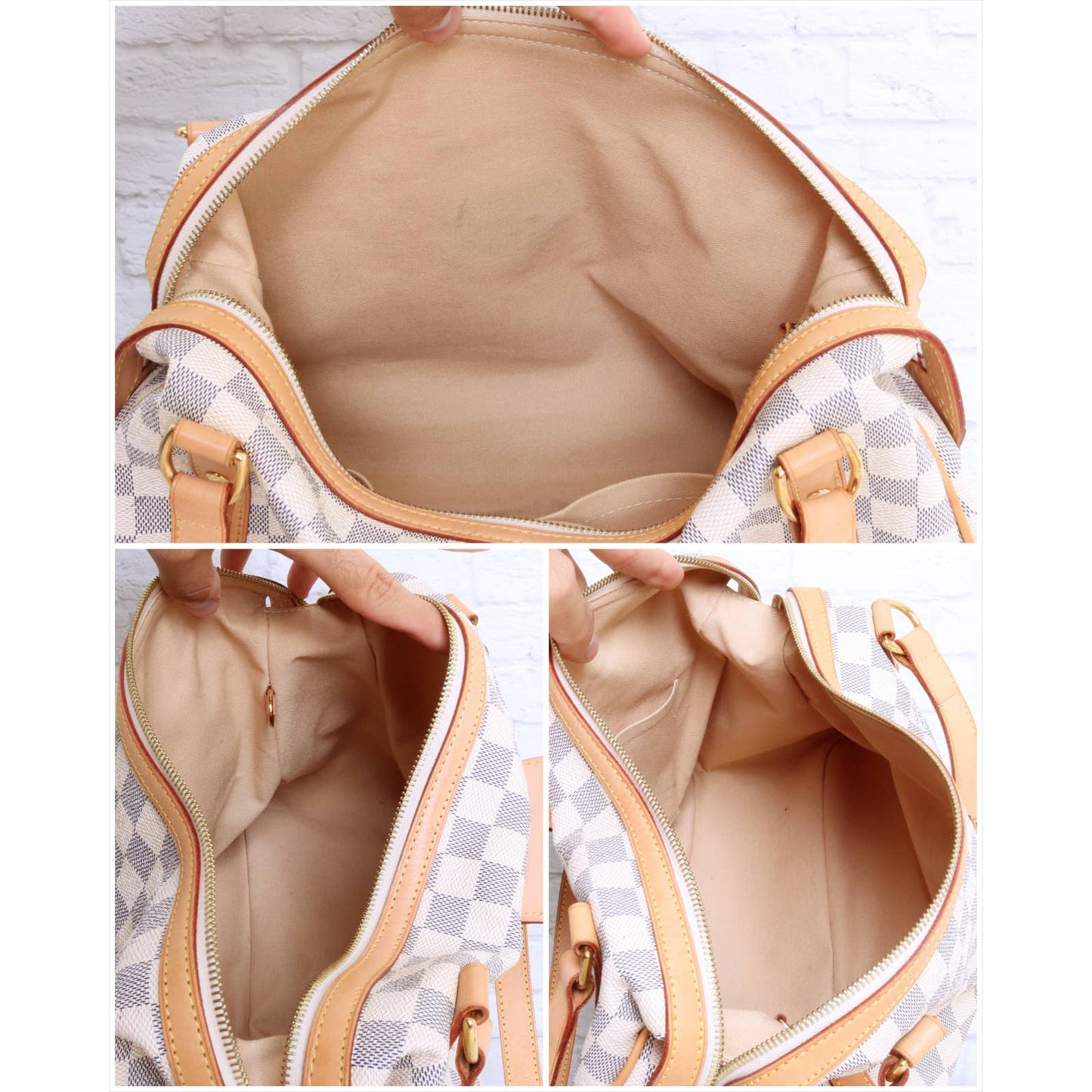 Louis Vuitton Stresa PM Damier Azur EXCELLENT Shoulder Bag White Purse