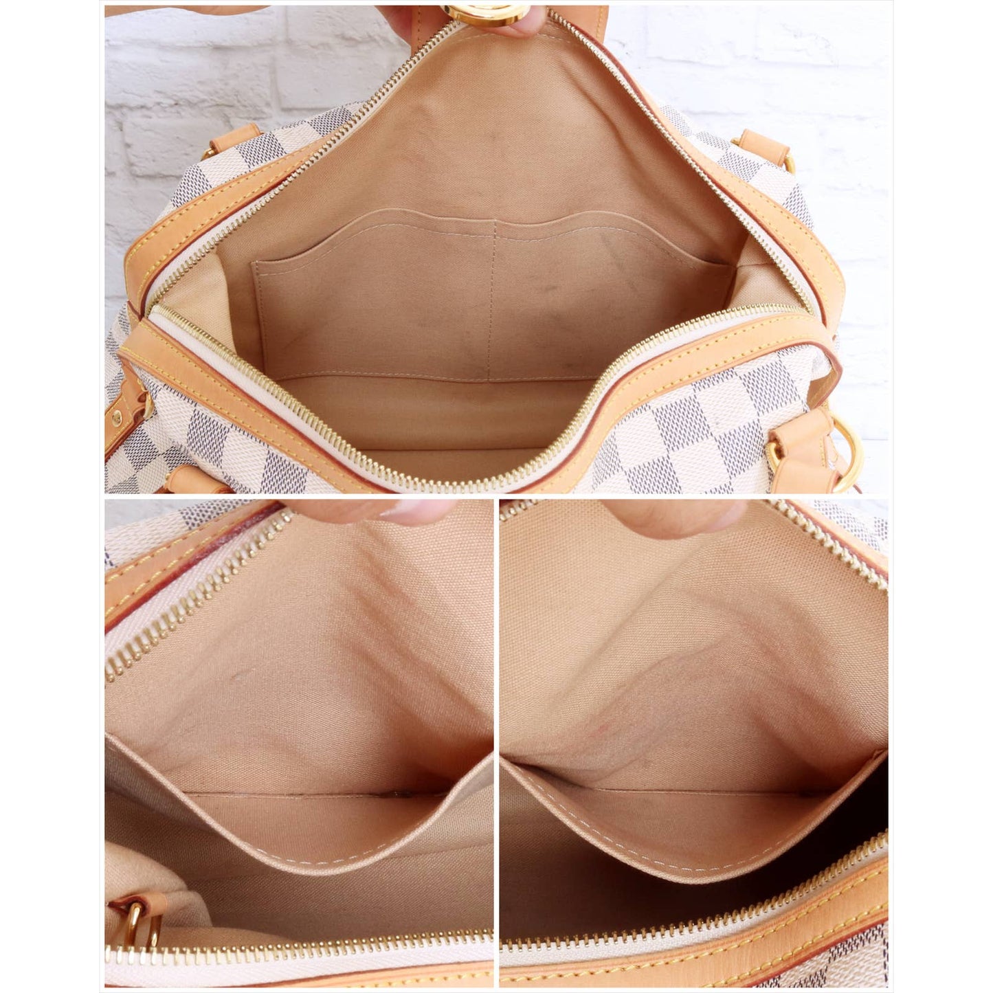 Louis Vuitton Stresa PM Damier Azur EXCELLENT Shoulder Bag White Purse