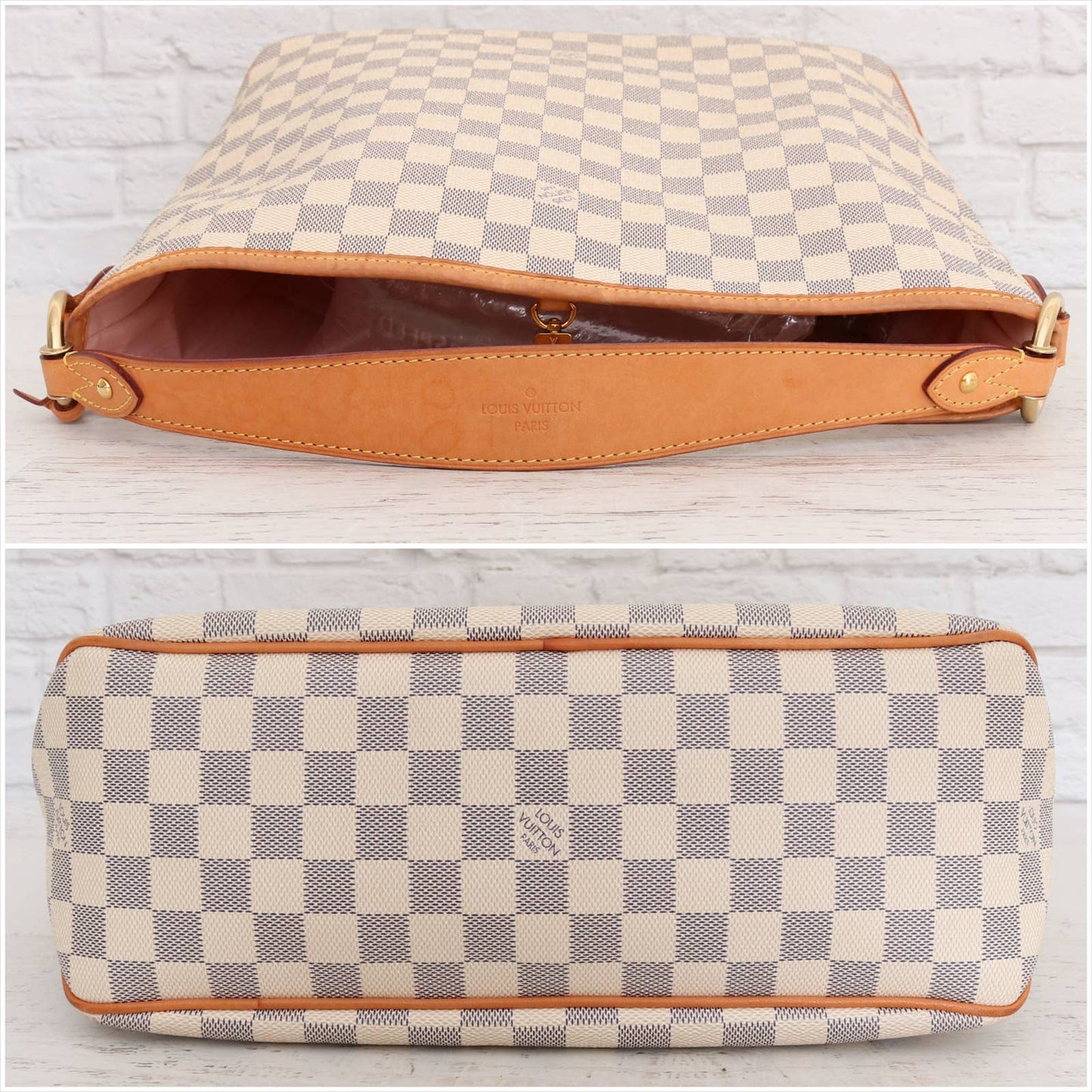 Louis Vuitton Delightful PM Damier Azur Small White Tote Shoulder Bag