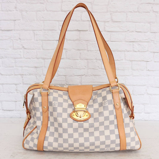 Louis Vuitton Stresa PM Damier Azur EXCELLENT Shoulder Bag White Purse