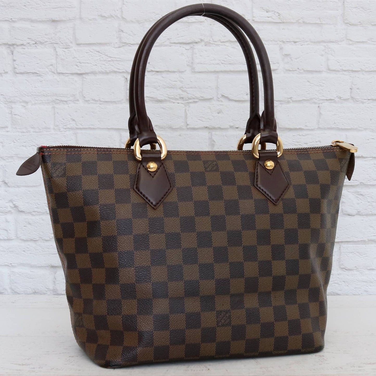 Louis Vuitton Saleya PM Tote Damier Ebene Shoulder Bag Handbag Leather