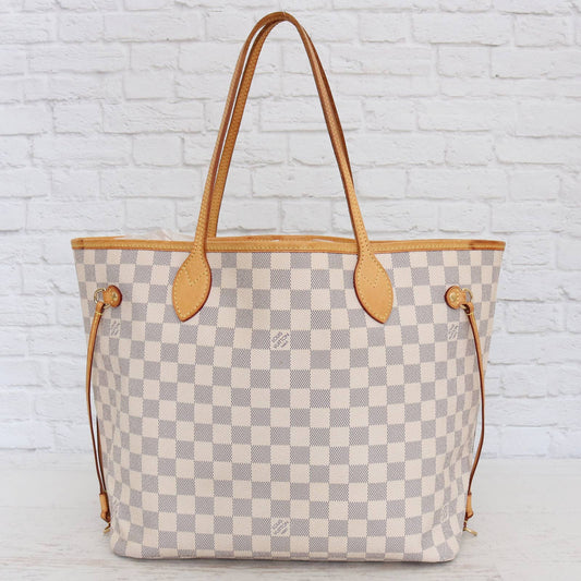 Louis Vuitton Neverfull MM Damier Azur Leather Tote