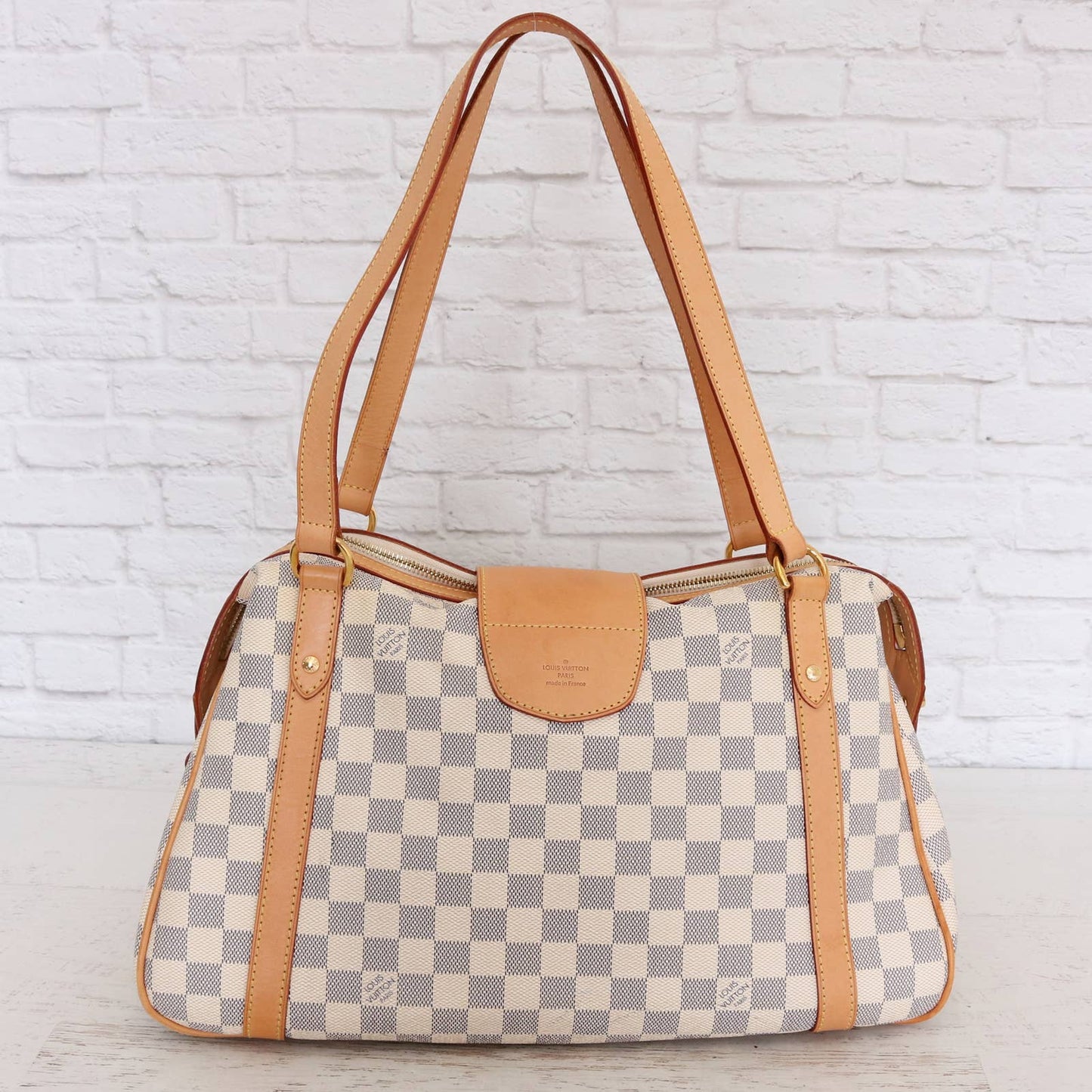 Louis Vuitton Stresa PM Damier Azur EXCELLENT Shoulder Bag White Purse