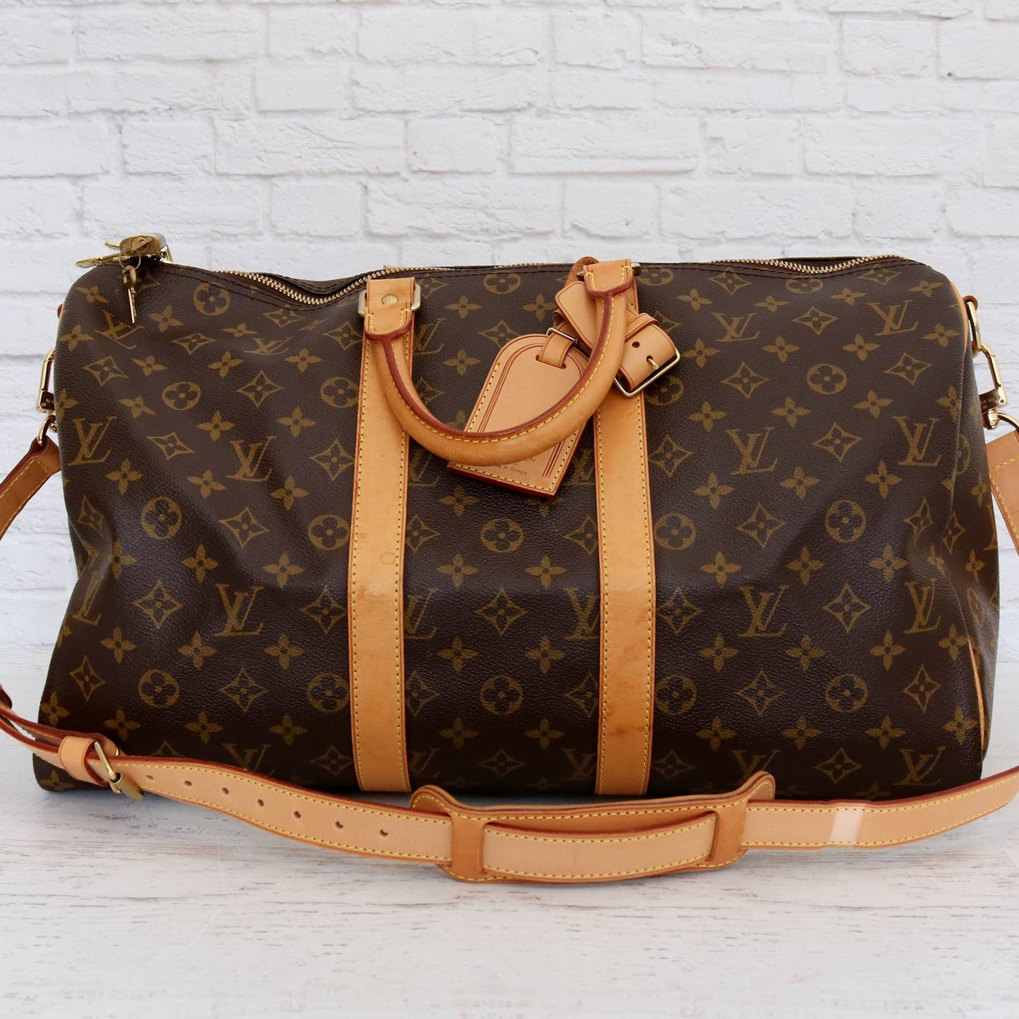 Louis Vuitton Keepall Bandouliere 45 Monogram Duffle Bag with Strap