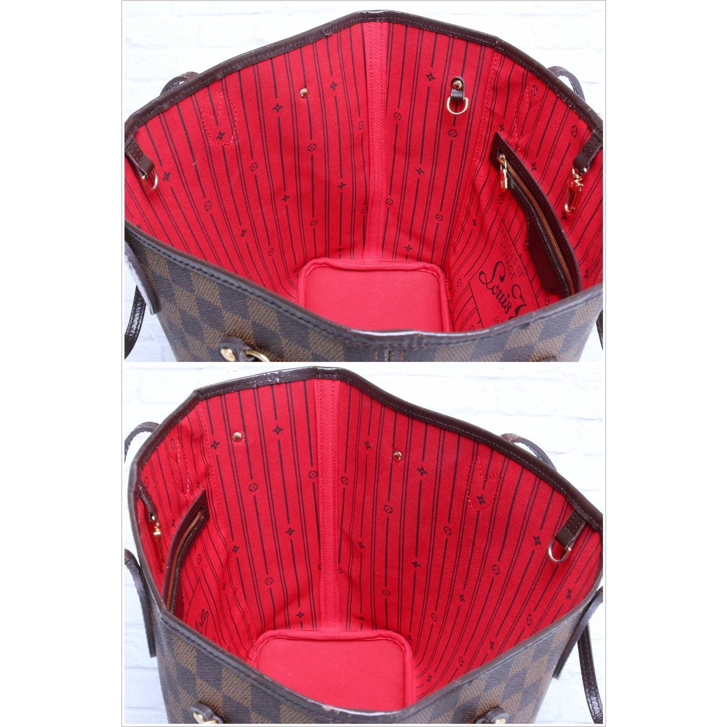 Louis Vuitton Neverfull MM Damier Ebene Tote Shoulder Bag