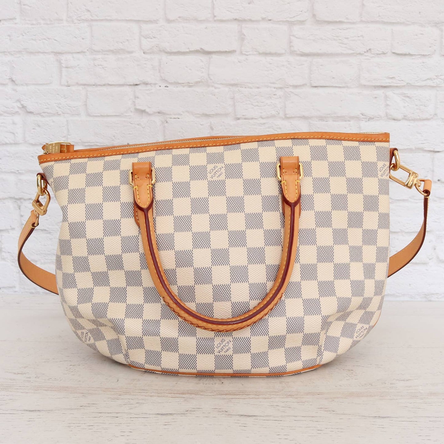 Louis Vuitton Riviera PM Damier Azur EXCELLENT Shoulder Bag Zip Purse