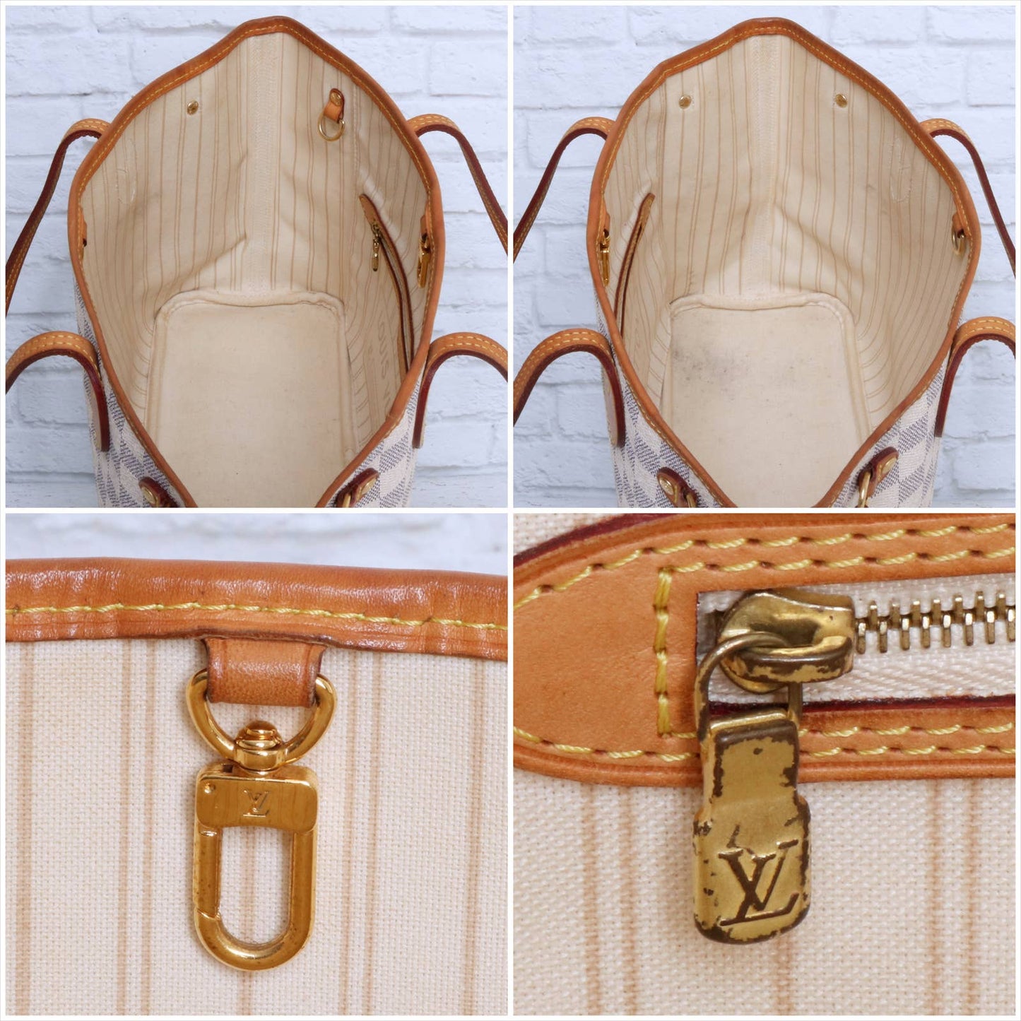 Louis Vuitton Neverfull PM with Pouch Damier Azur Small Tote