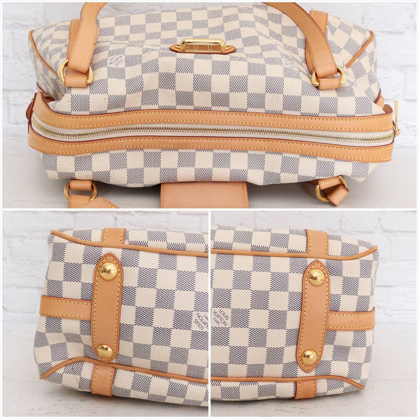 Louis Vuitton Stresa PM Damier Azur EXCELLENT Shoulder Bag White Purse