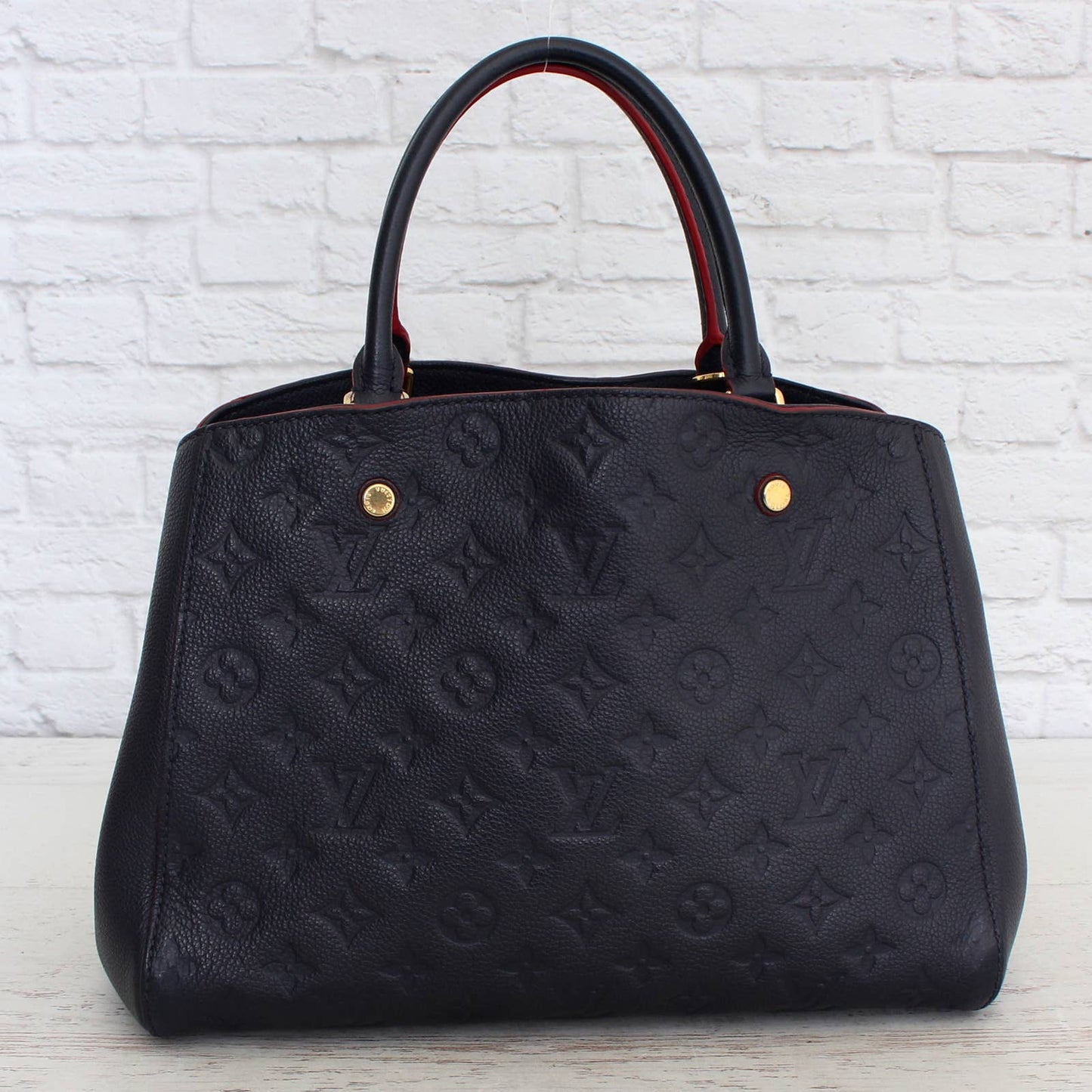 Louis Vuitton Montaigne MM Empreinte Marine Rouge Red Blue Crossbody