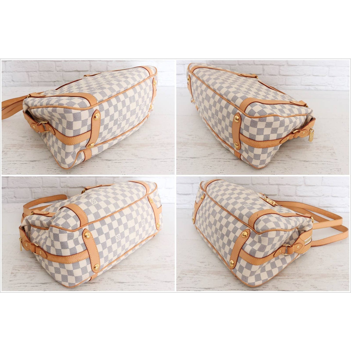 Louis Vuitton Stresa PM Damier Azur EXCELLENT Shoulder Bag White Purse