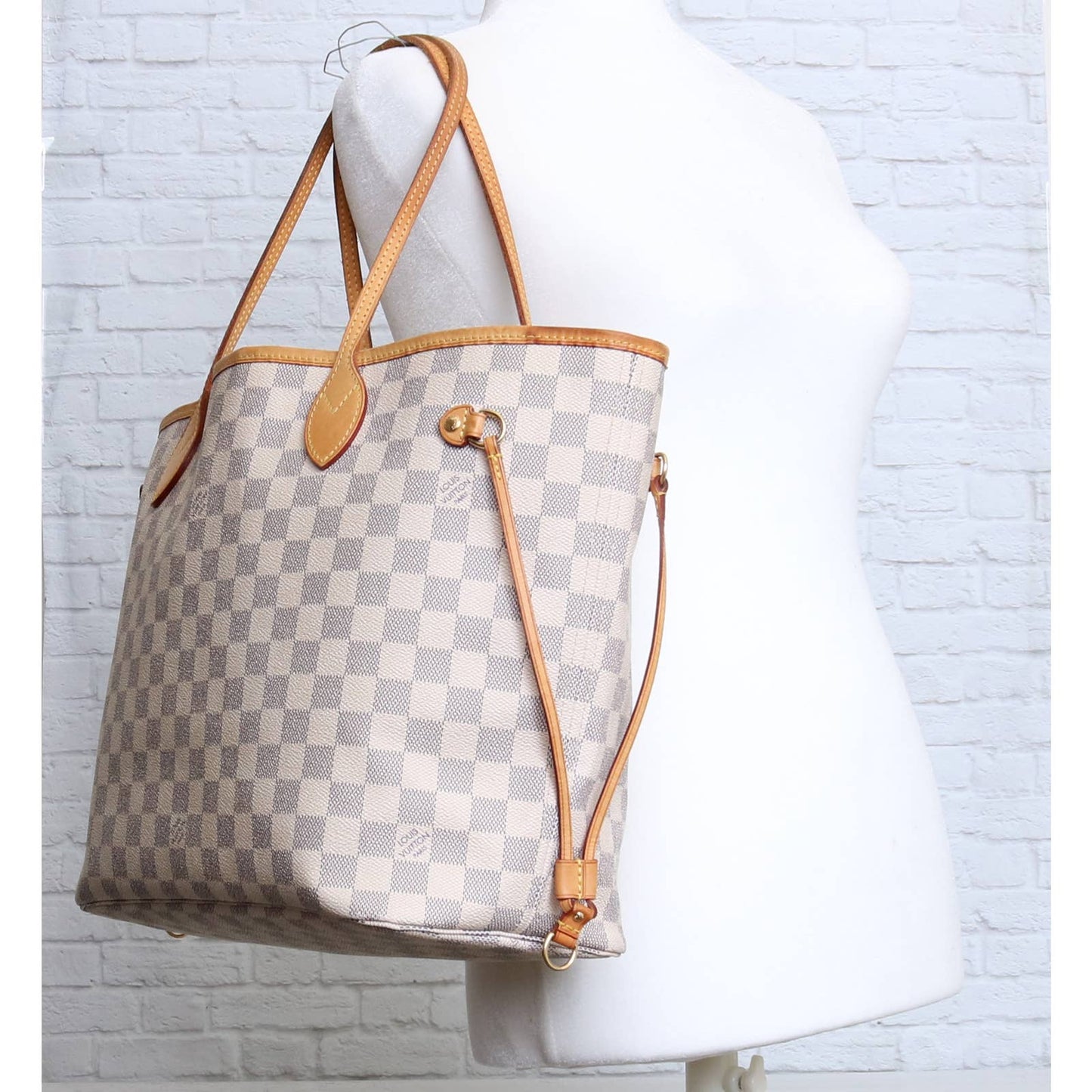 Louis Vuitton Neverfull MM Damier Azur Leather Tote