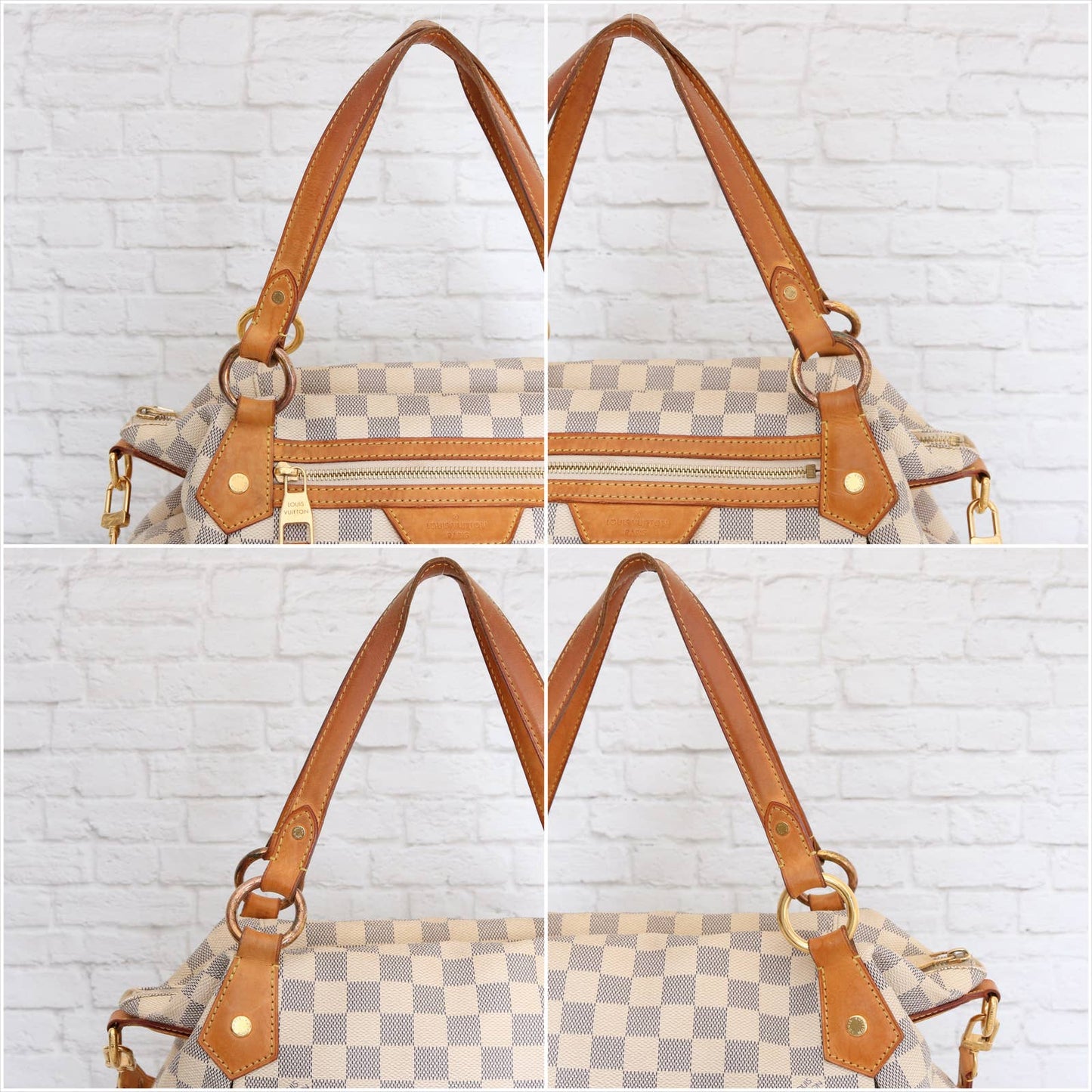 Louis Vuitton Evora MM Damier Azur Tote Shoulder Bag