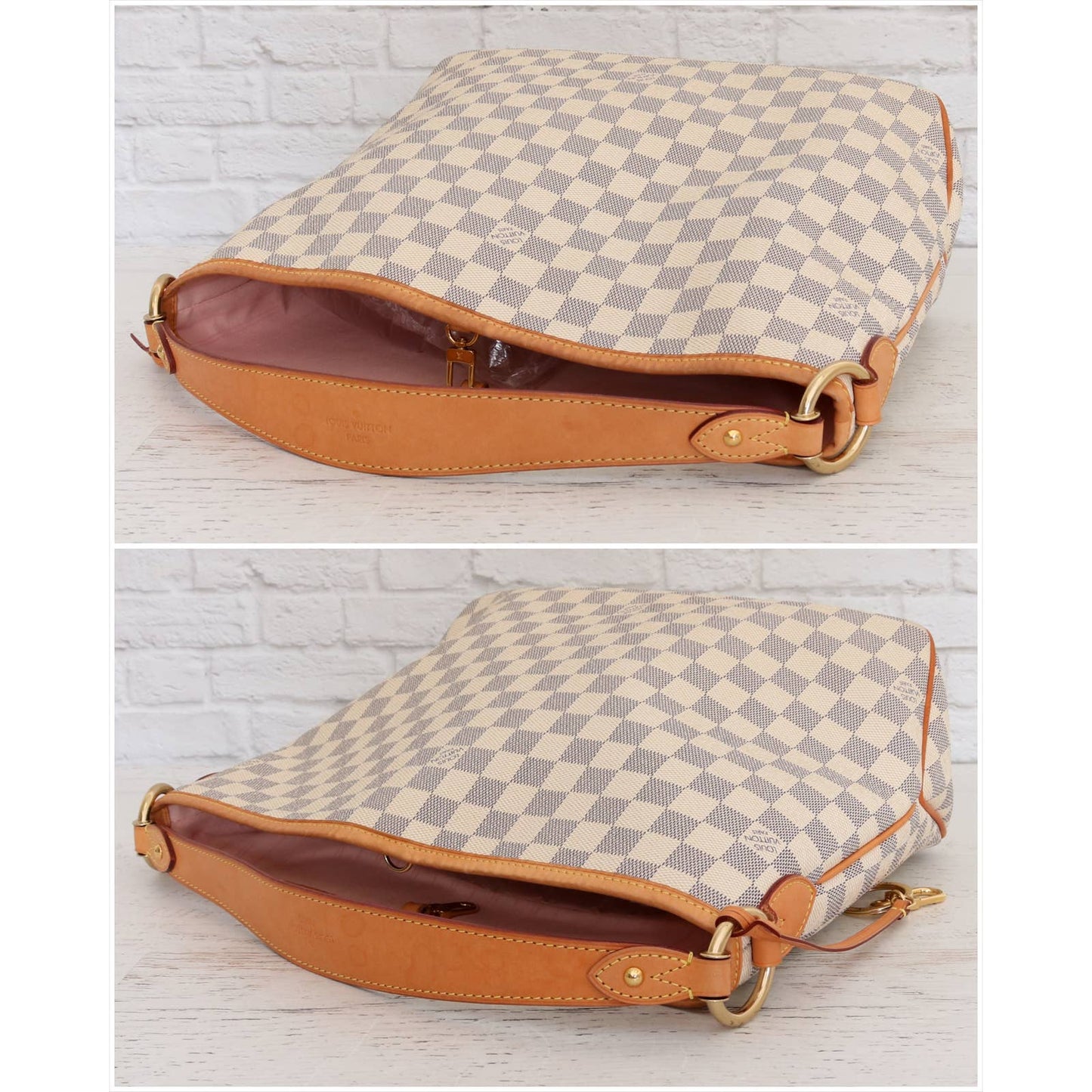 Louis Vuitton Delightful PM Damier Azur Small White Tote Shoulder Bag