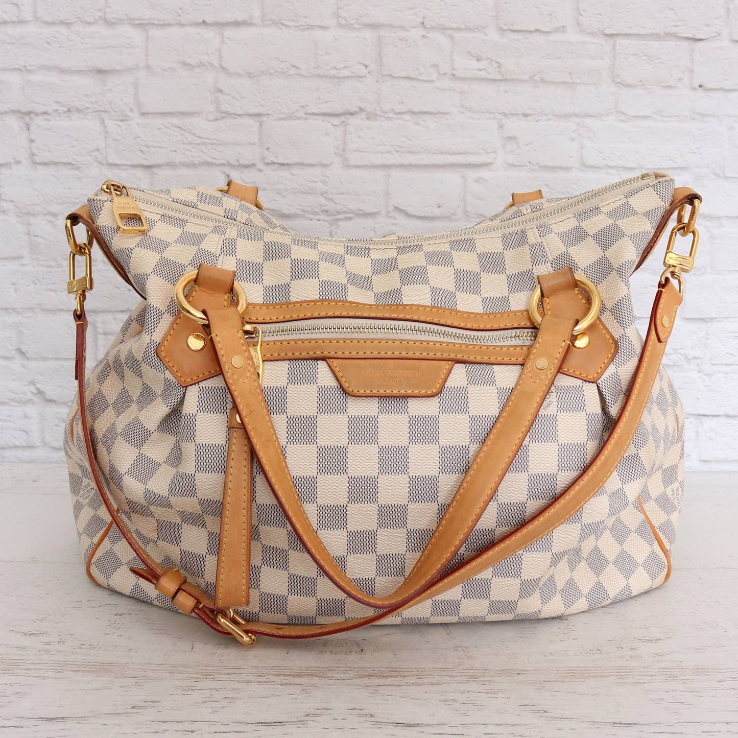 Louis Vuitton Evora MM Damier Azur Shoulder Bag
