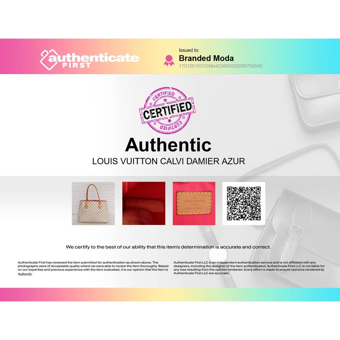 Louis Vuitton Calvi Damier Azur Tote Shoulder Bag