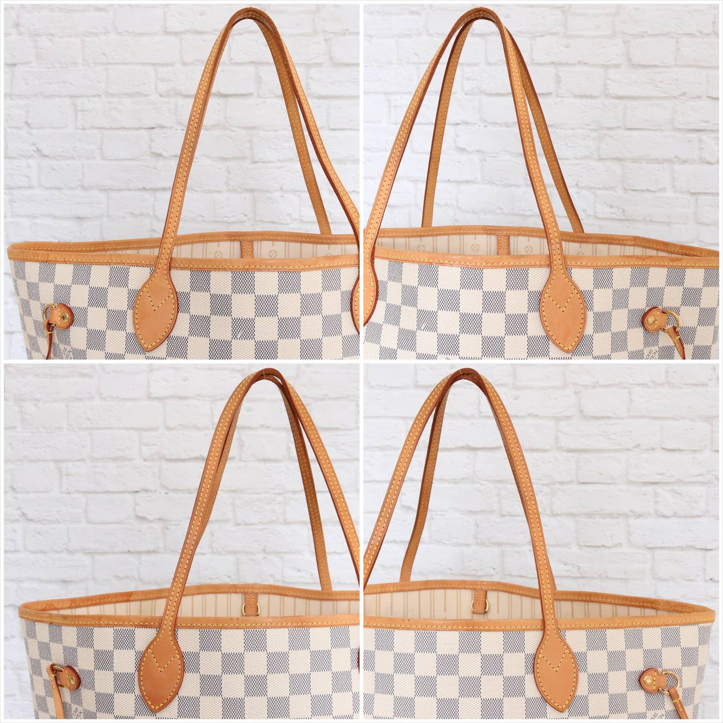 Louis Vuitton Neverfull MM with Pouch Damier Azur Tote LV Shoulder Bag
