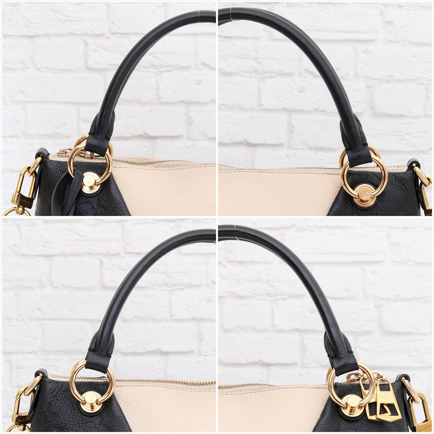 Louis Vuitton V Tote BB Empreinte Black Noir Leather Crossbody Purse