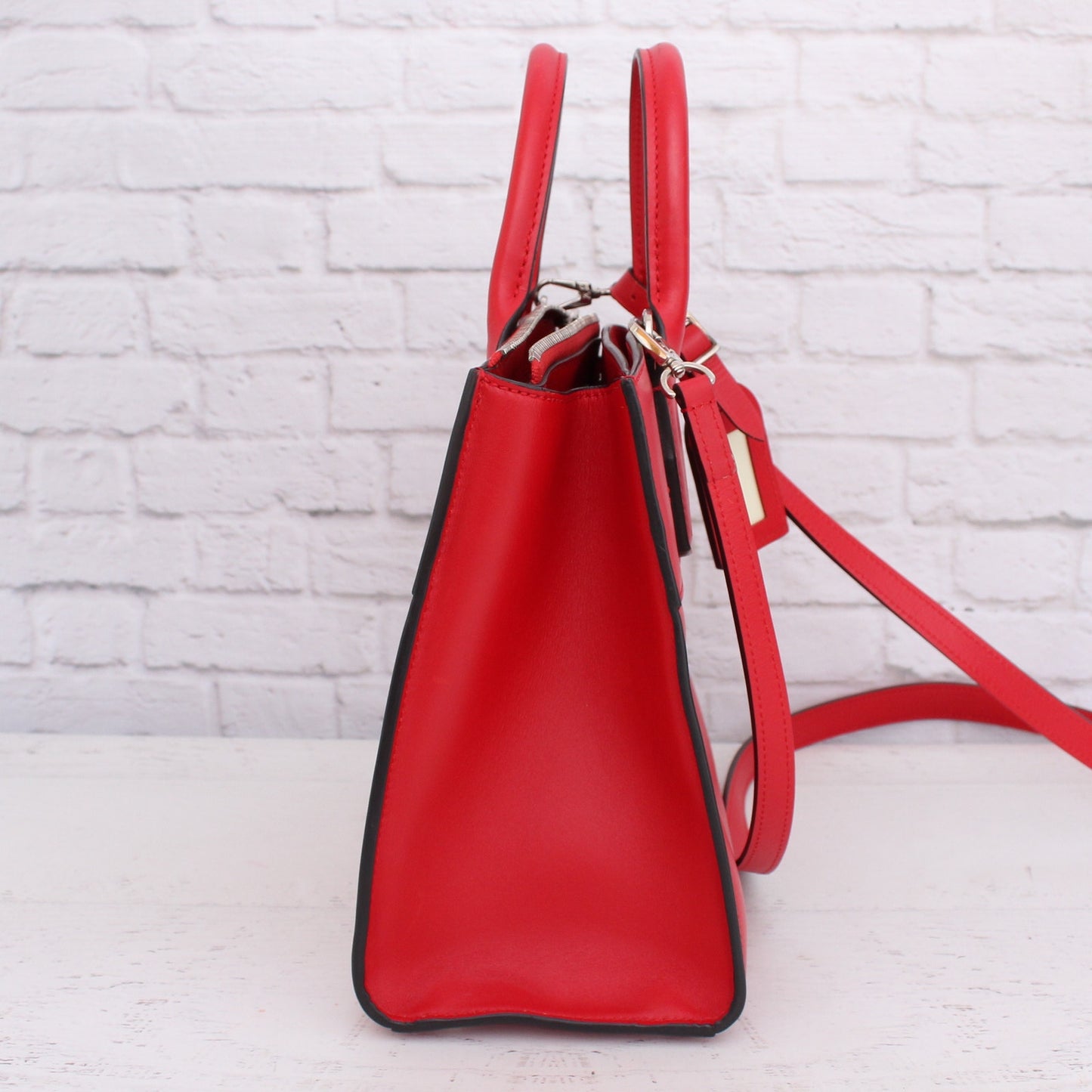 Louis Vuitton City Steamer PM Red Calfskin Leather Satchel Shoulder A3392