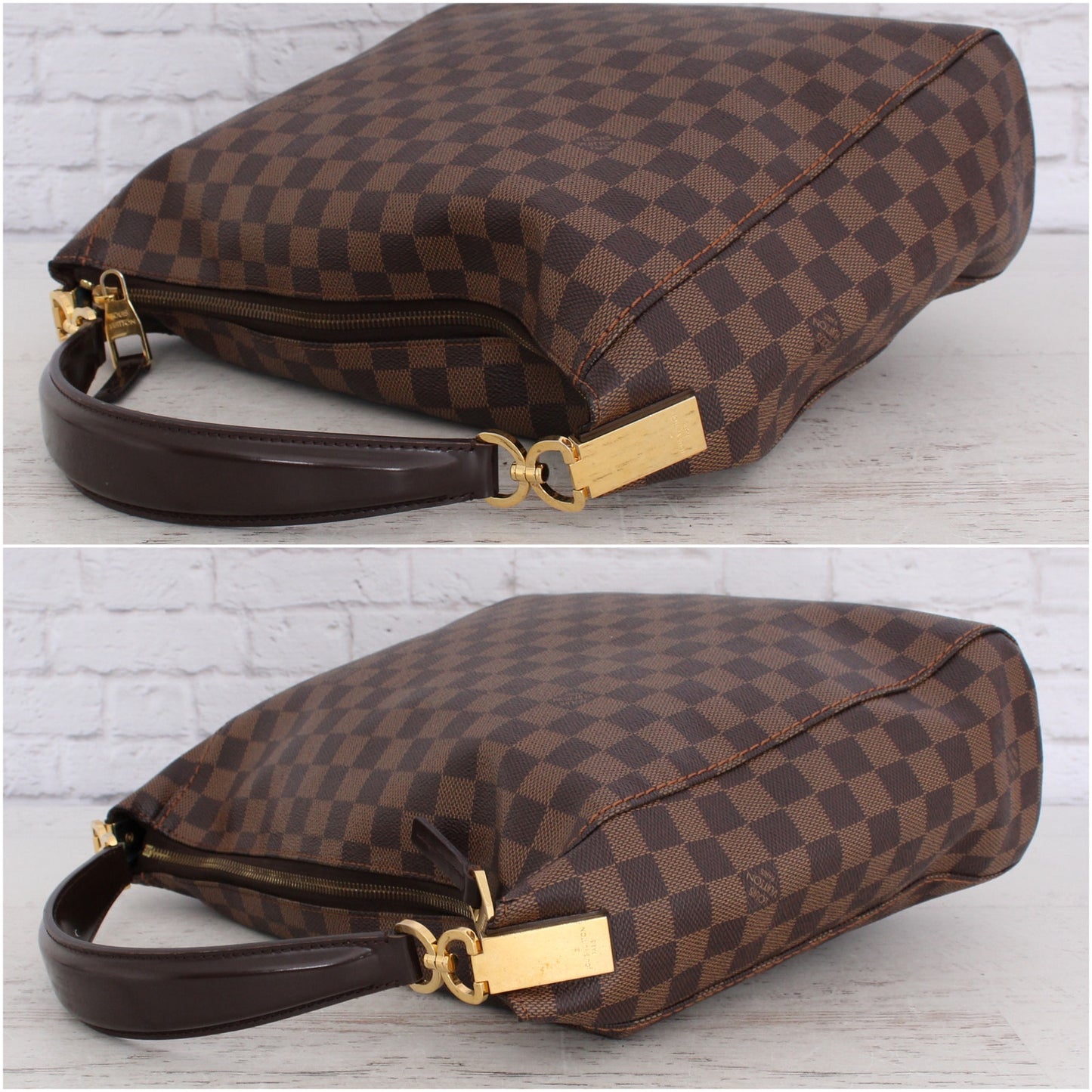 Louis Vuitton Portobello GM Damier Ebene Leather Shoulder Bag