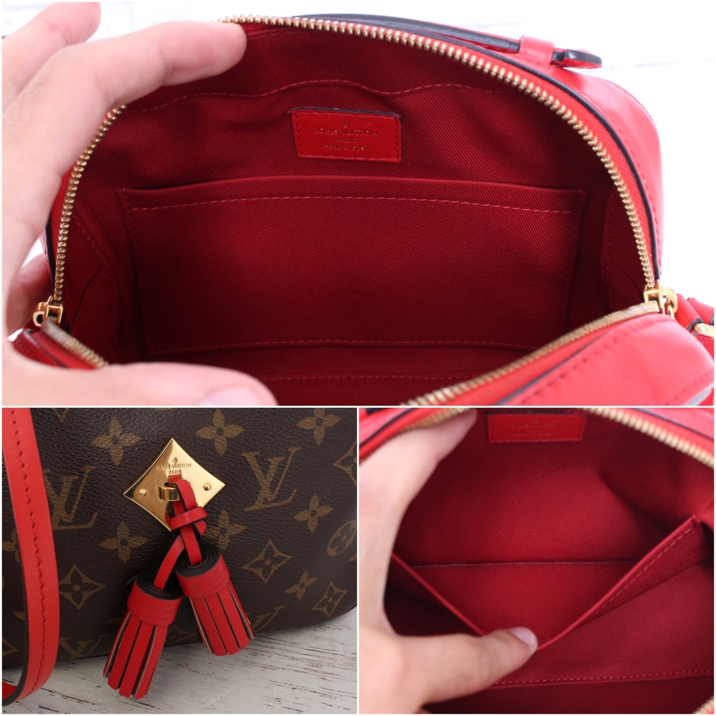 Louis Vuitton Saintonge Monogram Red Crossbody