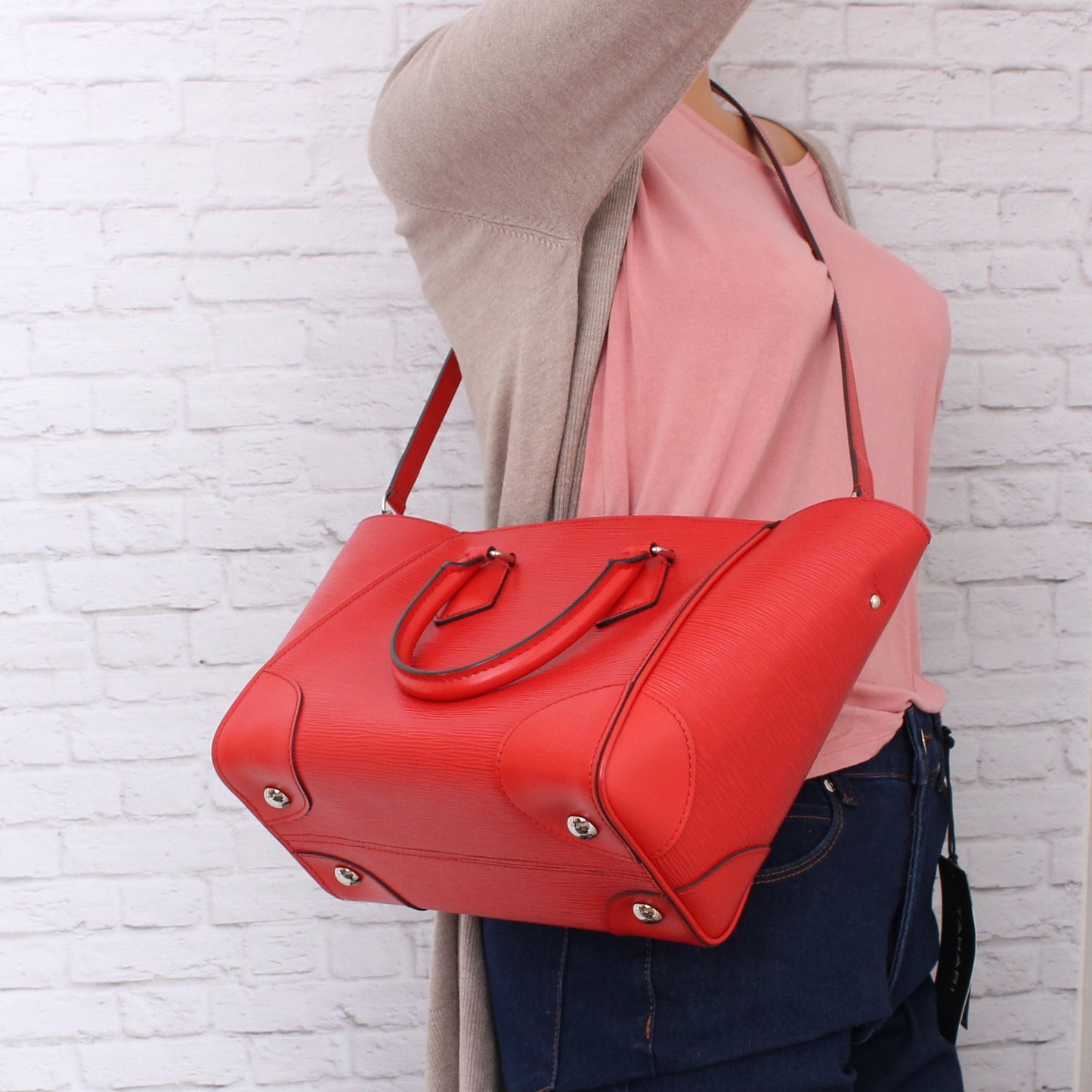 Louis Vuitton Phoenix PM Red Epi Satchel Crossbody and Shoulder Purse Tote A3189