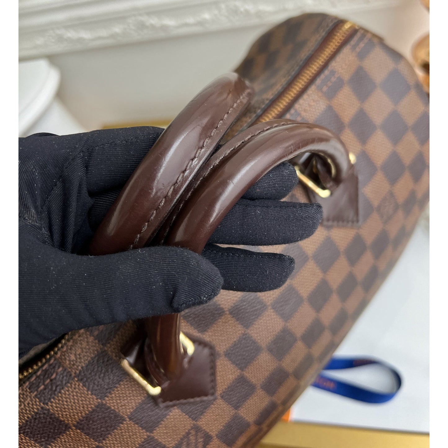 Louis Vuitton Speedy 30 Damier Ebene Satchel Brown Tote