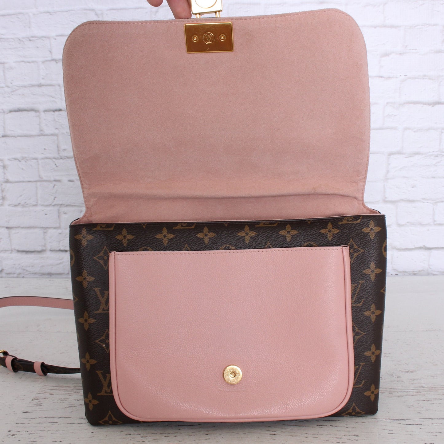 Louis Vuitton Marignan Monogram Leather Crossbody & Satchel Pink Purse