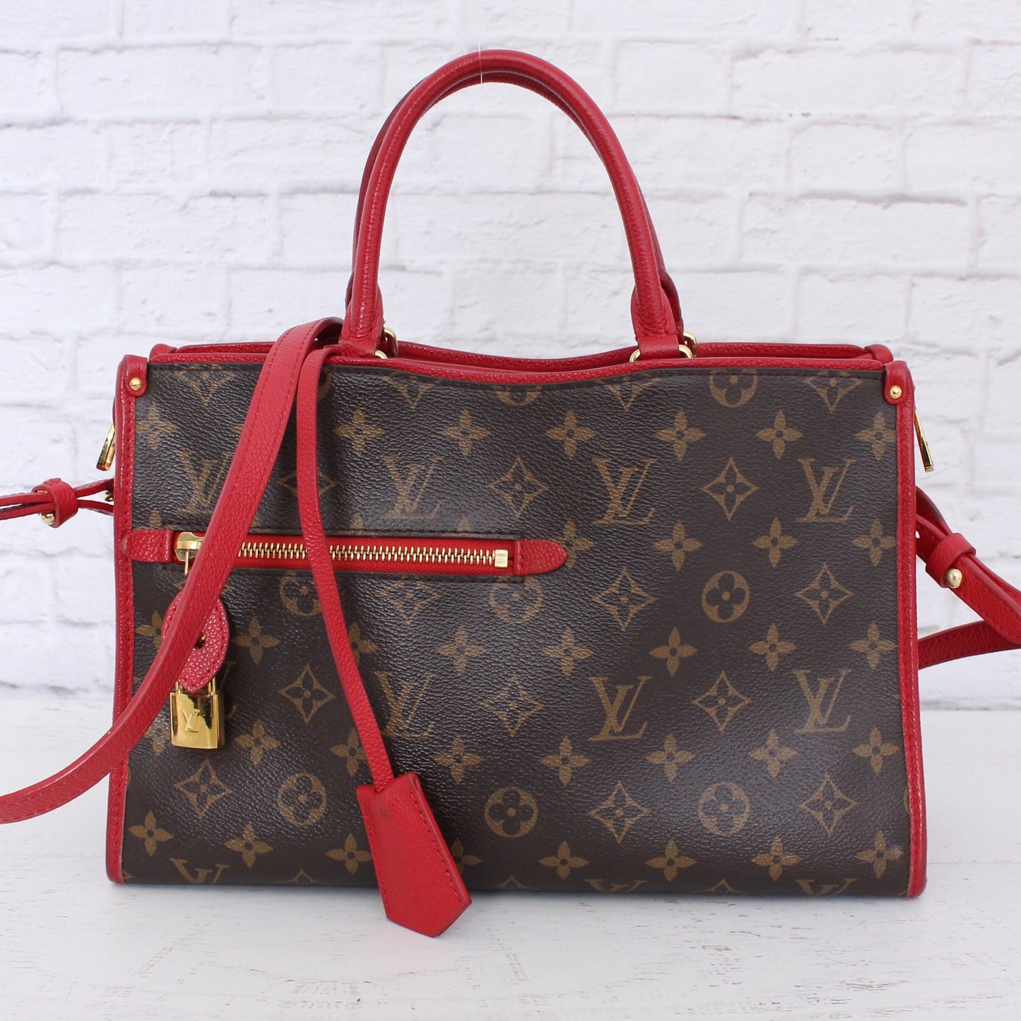 Louis Vuitton Popincourt PM Monogram Red Crossbody Shoulder Satchel