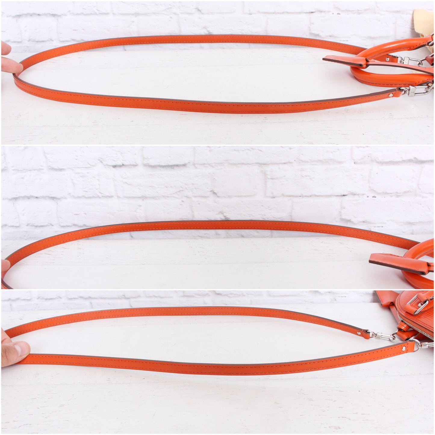 Louis Vuitton Alma BB Orange Epi Crossbody Leather Satchel Handbag A3589